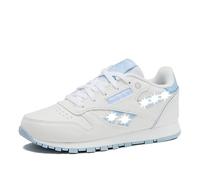 Reebok Tenis clásicos de cuero Step N' Flash 2.0 para niños, Calzado blanco/Y2k azul/amarillo blanqueado, 11.5 Little Kid