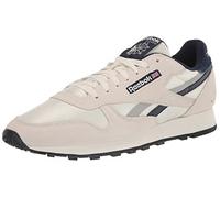 Reebok Tenis unisex clásicos de cuero V1, tiza/azul marino vector, negro, talla 8 de EE. UU. para hombre