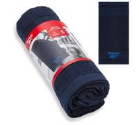 Reebok Toalla de Gimnasio Capri de algodón - Gym Towel, Toalla para Gimnasio, Ligera y Absorbente | Ideal para Gimnasio en casa, Entrenamiento y Fitness - 40 x 80 cm - Azul Marino