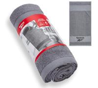 Reebok Toalla de Gimnasio Capri de algodón - Gym Towel, Toalla para Gimnasio, Ligera y Absorbente | Ideal para Gimnasio en casa, Entrenamiento y Fitness - 40 x 80 cm - Gris
