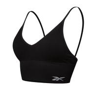 Reebok Top Corto Acanalado sin Costuras Mujer,Top Estilo Sujetador sin Costuras con sujeción Ligera, sin Aros y con Almohadillas extraíbles,Disponible en Negro o Blanco, en 4 Tallas