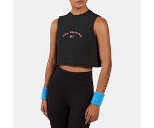 Reebok - Top Gráfico Recortado Lux, Black, Tamaño: S