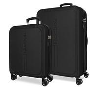 Reebok Valley Juego de Maletas Negro 55/65 cms Rígido ABS 93 L 5,65 kgs Equipaje de Mano