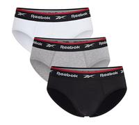 Reebok Hombres Calzoncillo Negro/Blanco/Gris Paquete de 3 Medio
