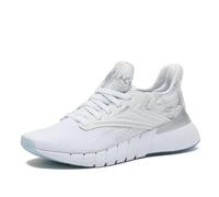 Reebok Zapatillas Nano Gym para Mujer, Zapatos de Entrenamiento y Caminata, Calzado Blanco/Plateado metálico/Gris, 38.5 EU