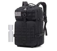 REEBOW GEAR Mochila Táctica 45L Mochilas Grandes Mochila de Día para Caza, Senderismo y Acampada y Otras Actividades Al Aire Libre, Regalo para Navidad,Black