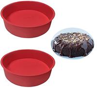 REECAGO 2 Piezas Molde Silicona Redondo 20cm, Molde Silicona Freidora de Aire, Moldes Bizcocho de Repostería Sartén Antiadherente