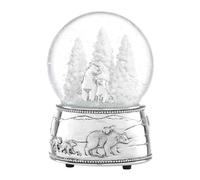 Reed & Barton Bola de Nieve Musical de Oso Polar de Navidad | resina y vidrio con osos chapados en plata, base musical de cuerda que reproduce cascabeles | regalo coleccionable de Navidad