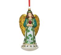 Reed & Barton Shamrock Angel of Love European Blown Glass Christmas Ornament