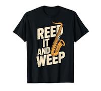 Reed It and Weep Funny Saxofón Juego de Palabras Musicales Camiseta