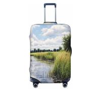 Reeds by The River - Funda para maleta, apta para tamaños de equipaje de 46 a 82 cm, Black, S