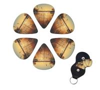 Reeds by the River - Juego de 6 púas de celuloide de diferentes grosores con soporte para púas de guitarra, púas de guitarra personalizadas para guitarra acústica, guitarra eléctrica, bajo, ukelele