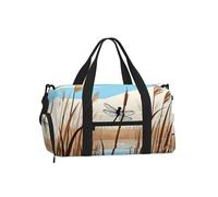 Reeds Pond - Bolsa deportiva de lona con compartimento para zapatos, ligera, para gimnasio, fin de semana para hombres y mujeres, bolsa de viaje impermeable con bolsillo húmedo