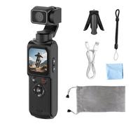 REEDTOCK Cámara cardán de mano 4K con foto de 75 MP, cámara de vlogging con pantalla táctil de 1.75 pulgadas, batería de 2400 mAh para grabación de 180 minutos, videocámara de bolsillo con cara de 330