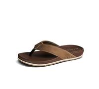 REEF Cushion Bonzer LE - Chanclas para hombre, correas de cuero de primera calidad, plantilla acolchada ultra suave, Toffee, 10