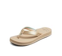 REEF Cushion Breeze - Chanclas para mujer, plantilla acolchada ultrasuave, soporte de arco, hora dorada, 36 EU