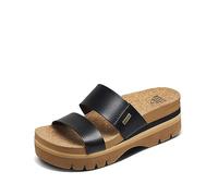 REEF Cushion Vista Higher Women's Platform Fashion Sandal, Arch Support, Ultra Soft Cushion Footbed, Black Patent, 8.5