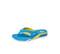Reef Fanning Pregame Chanclas con abrebotellas para hombre, soporte en el arco, suela duradera, resistentes al agua, Azul, Amarillo, 43 EU