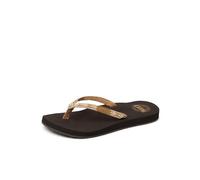 REEF Ginger - Chanclas de playa para mujer, con tira de tela blanda, de PET 100 % reciclado, marrón, melocotón (Brown/Peach), 12
