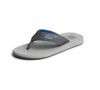 Reef Phantoms Mens Beach Flip Flop, Water Friendly, Soft and Supportive Molded Footbed, Grey/Light Grey/Blue, 7