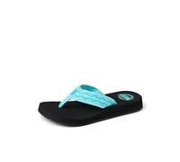 REEF Sandy - Chanclas de playa para mujer, correa tejida suave hecha de PET 100% reciclado, Negro/Azul, 36 EU