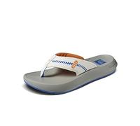 REEF Swellsole Cruiser - Chanclas de recuperación para hombre, soporte de arco mejorado, resistentes al agua, Azul/blanco/naranja, 46 EU