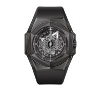 REEF TIGER Reloj mecánico de lujo con diseño de tiburón negro hexagonal para hombre, reloj de pulsera automático con banda de goma para Gent RGA6908, RGA6908-BBB, Mecánico