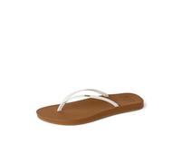 Reef Women's Cushion Slim Flip-Flop, White/Tan, Sandalias Acolchadas Delgadas para Mujer, Blanco/Bronceado, Talla 11, 9 UK