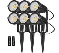 REEGOLD Luces de paisaje de bajo voltaje para exteriores: 7 W 700 lm, iluminación LED de paisaje con conectores para árbol, jardín, patio, camino, focos blancos cálidos de 12 V, 24 V, 2700 K, focos