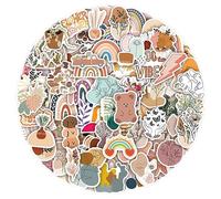 REEKNOKOL 100 pcs Pegatina Estética,Stickers Aesthetic, Pegatinas Scrapbooking, Pegatinas Vinilo Resistentes al Agua para Botellas de Agua, Scrapbooking, Diario, Portátil（Boho 1）