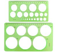 REEKNOKOL 2 Plantillas Circulares geométricas para Manualidades, Reutilizables, de plástico, para Dibujar, con Reglas Circulares variadas, para niños, para Dibujar, Pintar y Hacer Manualidades.