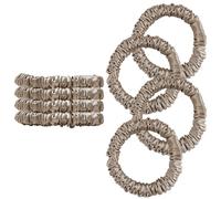 REEKNOKOL 4 Paquetes de Coleteros de Seda Satinada, Lazos de Pelo Elásticos para Mujeres, Soporte para Coleta Sin Daño para Mujeres y Niñas (Caqui)