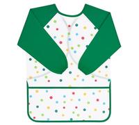 REEKNOKOL Delantal Infantil, Edades 3-8, Delantal Impermeable con Mangas Largas y Bolsillo para Pintura, Cocina, Comidas, Arte y Manualidades (Verde)