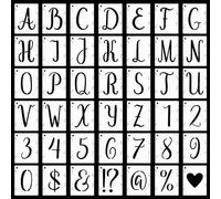 REEKNOKOL Plantillas de Letras y Números de 2 Pulgadas, 42 Piezas Reutilizables, Entretejidas para Pintar en Madera, Pared, Tela, Pizarra, Arte DIY