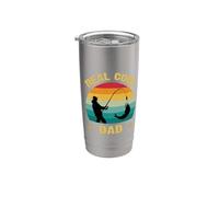 Reel Cool Dad Shirt Fishing Daddy Padre Day Fisherman Fish Vaso térmico de acero inoxidable de doble pared