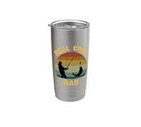 Reel Cool Dad Shirt Fishing Daddy Padre Day Fisherman Fish Vaso térmico de acero inoxidable de doble pared