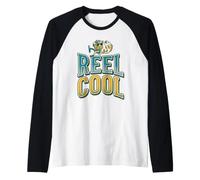 Reel Cool Humor Vibes Dad Funny Fishing Cita Broma Juego de Palabras Camiseta Manga Raglan