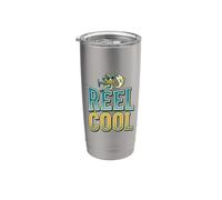 Reel Cool Humor Vibes Dad Funny Fishing Cita Broma Juego de palabras Vaso térmico de acero inoxidable de doble pared