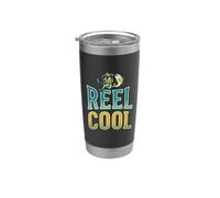 Reel Cool Humor Vibes Dad Funny Fishing Cita Broma Juego de palabras Vaso térmico de acero inoxidable de doble pared