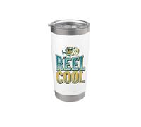 Reel Cool Humor Vibes Dad Funny Fishing Cita Broma Juego de palabras Vaso térmico de acero inoxidable de doble pared