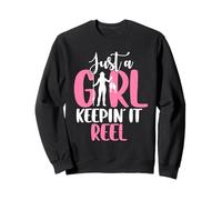 Reel Just A Girl Keepin It Fisherwoman, Amante de la Pesca para niñas Sudadera