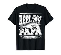 Reel Like My Papa Funny Fishing buddy Grand Son Daughter Camiseta