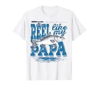 Reel Like My Papa Funny Fishing Grand Son Daughter Camiseta