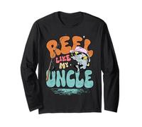 Reel Like My Uncle Funny Fishing Buddy Niece and Nephew Manga Larga