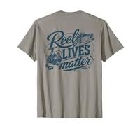 Reel Lives Matter Bass Fishing Angler Humor Dad Grandpa Camiseta