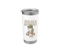 Reelax & Reconnect Gone Fishing Cita Trucha Bass Humor Dad Vaso térmico de acero inoxidable de doble pared