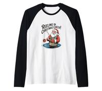 Reeling In Christmas Cheer - Divertida Pesca navideña Camiseta Manga Raglan