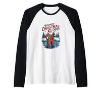 Reeling In Christmas Cheer - Divertida Pesca navideña Camiseta Manga Raglan