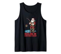 Reeling In Christmas Cheer - Divertida Pesca navideña Camiseta sin Mangas
