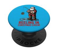 Reeling In Christmas Cheer - Divertida Pesca navideña PopSockets PopGrip Adhesivo
